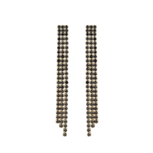 Snö Of Sweden Essence Small Tassel Earring Gold/Black 64mm