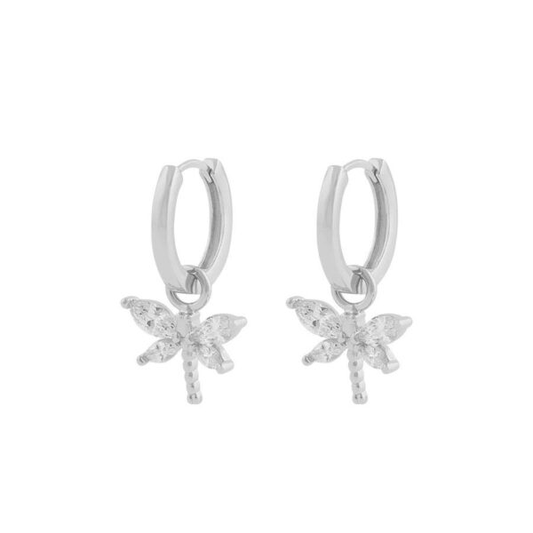 Snö Of Sweden Field Dragonfly Ring Earring Silver/Clear