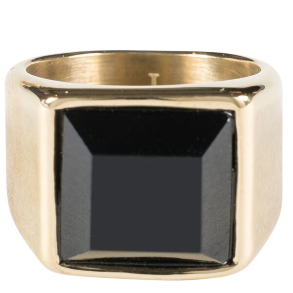 DARK Signet Ring Gold With Black Onyx Size 3