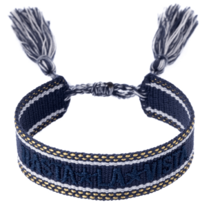 DARK Woven Friendship Bracelet Hasta La Vista Navy Blue With Gold