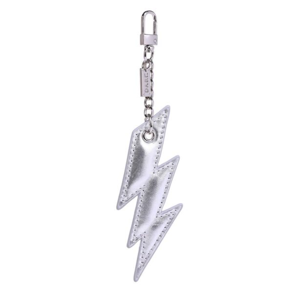 DARK Leather Lightning Charm Nappa Silver