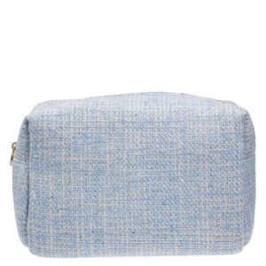 DARK Tweed Make-Up Pouch Large Light Blue