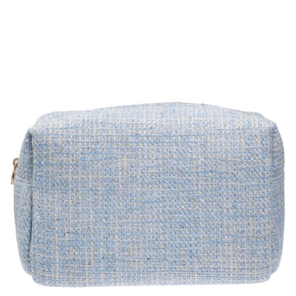 DARK Tweed Make-Up Pouch Large Light Blue