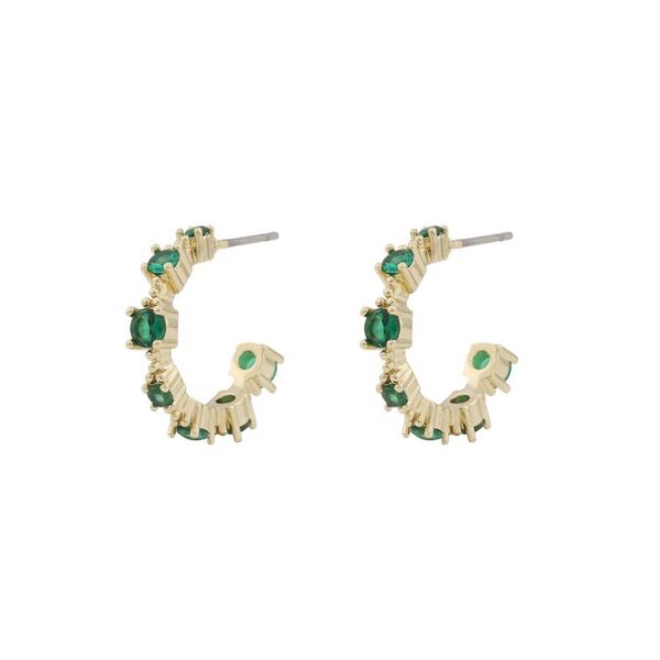 Snö Of Sweden Wiz Oval Earrings Gold/Green 17mm