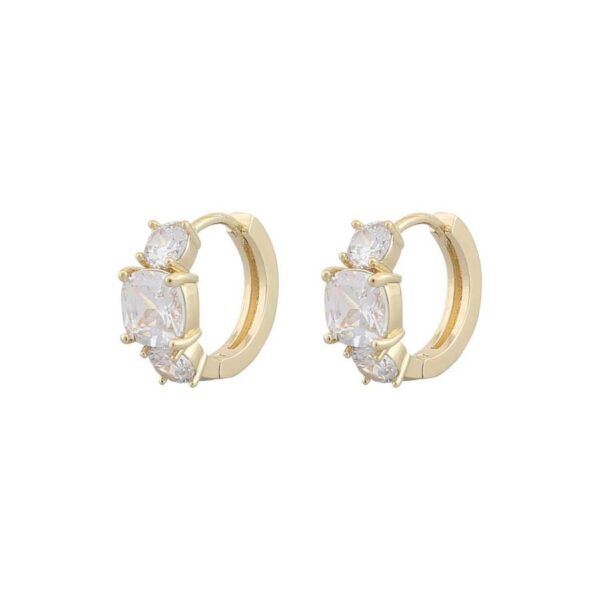 Snö Of Sweden Rome Stone Ring Earring Gold/Clear 13mm