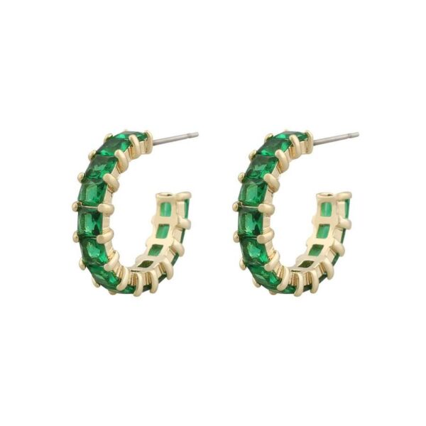 Snö Of Sweden Rome Oval Earring Gold/Green 19mm