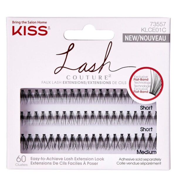 KISS Lash Couture Faux Mink Ext Flat Band Trio Singles 60pcs