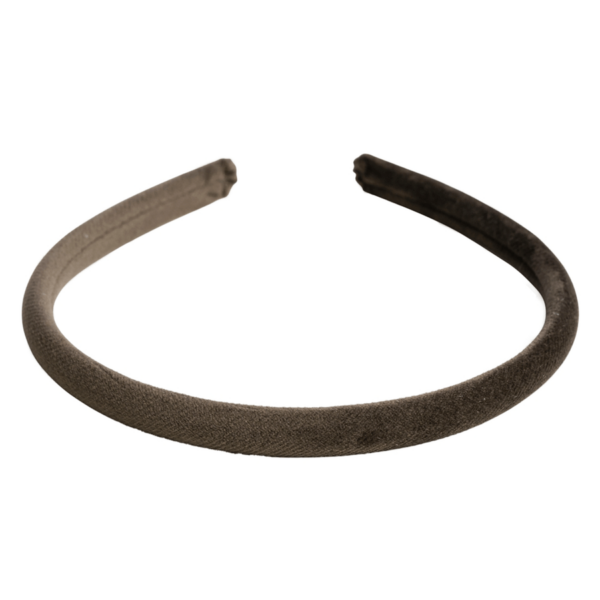 DARK Velvet Hairband Thin Chocolate Brown