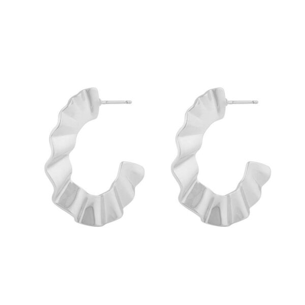 Snö Of Sweden Malibu Big Oval Earring Plain Silver