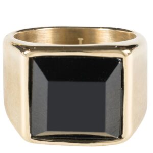 DARK Signet Ring Gold With Black Onyx Size 4