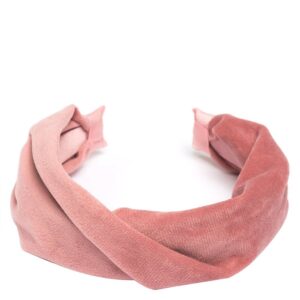 DARK Velvet Hair Band Folded Blush Rose