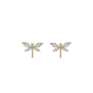 Snö Of Sweden Field Dragonfly Earring Gold/Clear