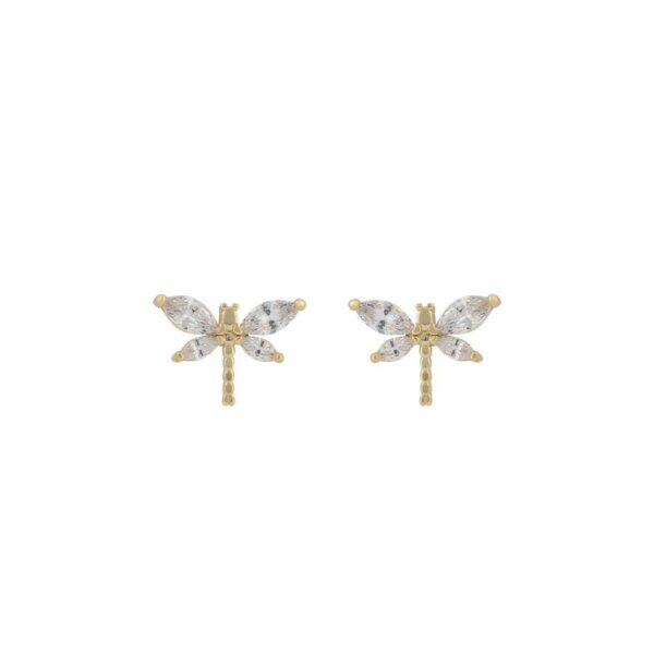 Snö Of Sweden Field Dragonfly Earring Gold/Clear