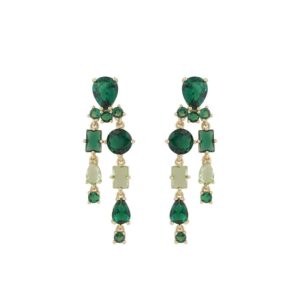 Snö Of Sweden Ellie Pendant Earring Gold/Mix Green