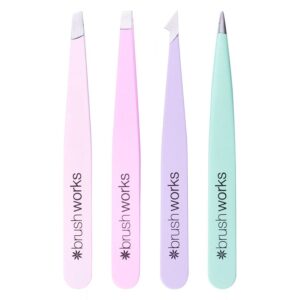 Brushworks HD Combination Tweezer Set Pastel