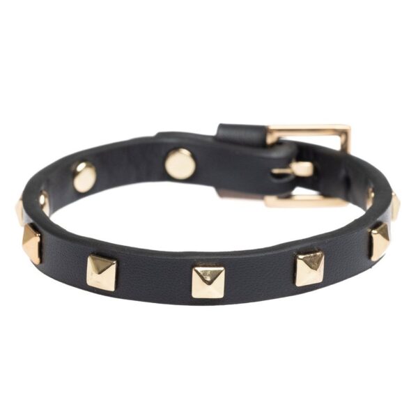 DARK Leather Stud Bracelet Mini Black