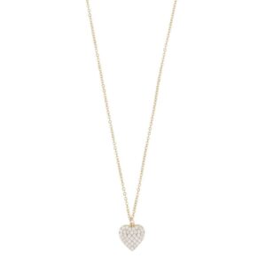 Snö Of Sweden North Heart Pendant Necklace Gold/Clear 45cm