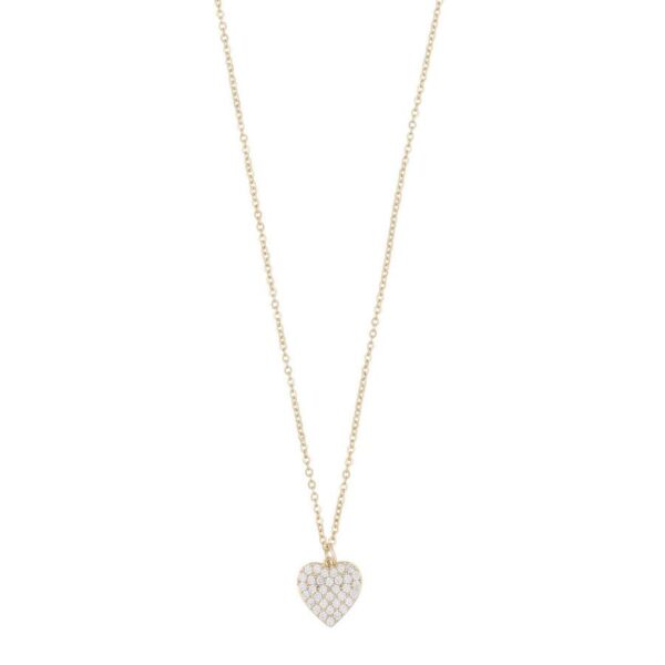 Snö Of Sweden North Heart Pendant Necklace Gold/Clear 45cm