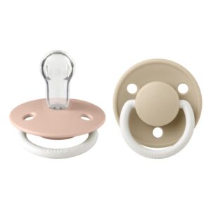 BIBS Pacifier De Lux Silicone Blush Glow/Vanilla Glow Onesize 2pc