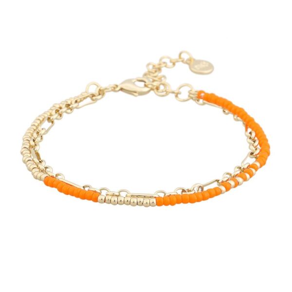 SNÖ of Sweden Porto Double Bracelet Gold/Orange 16–18