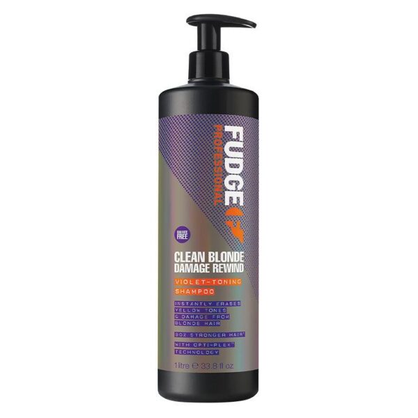 Fudge Clean Blonde Damage Rewind Violet Toning Shampoo 1000ml