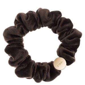 DARK Velvet Mini Scrunchie Chocolate Brown