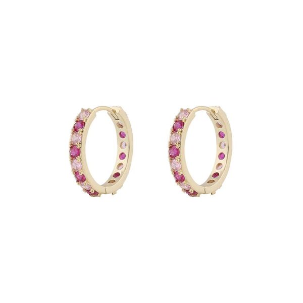 Snö Of Sweden Ellie Stone Ring Earring Gold/Mix Fuchsia