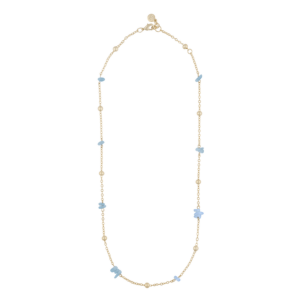 Snö Of Sweden Capri Chain Necklace Gold/Light Blue 45cm