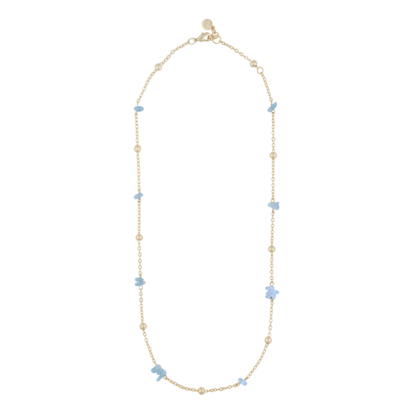 Snö Of Sweden Capri Chain Necklace Gold/Light Blue 45cm