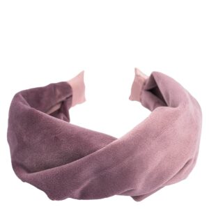 DARK Velvet Hair Band Folded Grape