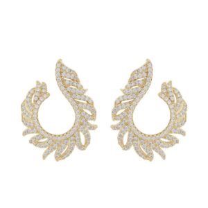 Snö Of Sweden North Loop Earrings Gold/Clear 31mm