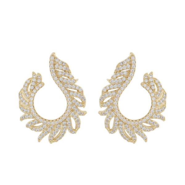 Snö Of Sweden North Loop Earrings Gold/Clear 31mm