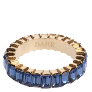 DARK Baguette Crystal Ring Navy Blue Size 4