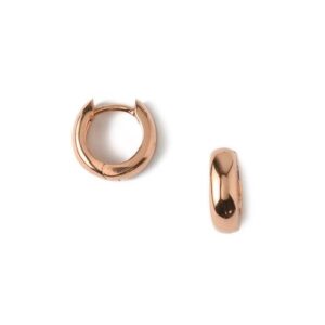 Mini Domed Huggie Hoops - Rose Gold