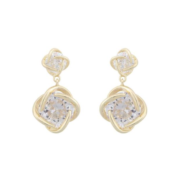 Snö Of Sweden Sevilla Pendant Earring Gold/Clear 22mm