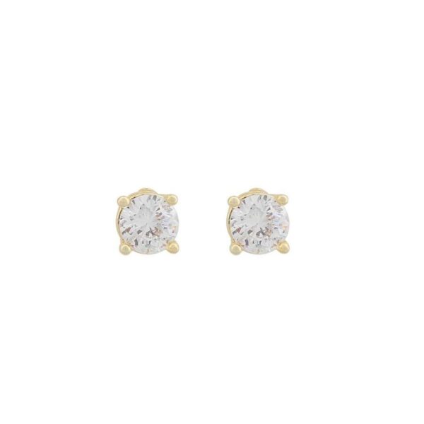 Snö Of Sweden Essence Stone Earring Gold/Clear 4mm