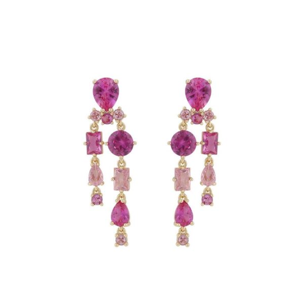 Snö Of Sweden Ellie Pendant Earring Gold/Mix Fuchsia