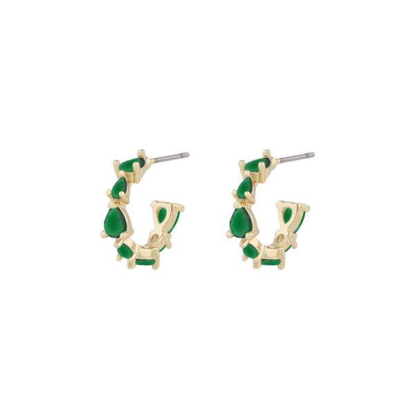 Snö Of Sweden Ashley Small Oval Earring Gold/Green Onesize