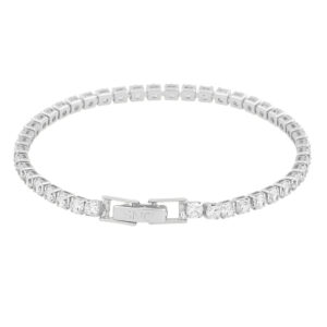 Snö Of Sweden Siri Stone Bracelet Silver/Clear 16cm