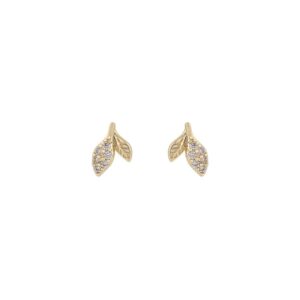 Snö Of Sweden Meya Leaf Small Earring Gold/Clear Onesize