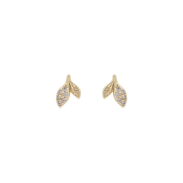 Snö Of Sweden Meya Leaf Small Earring Gold/Clear Onesize