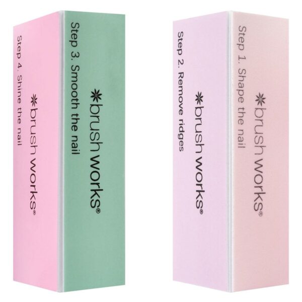 Brushworks Nail Buffing Block Pastel 2pcs