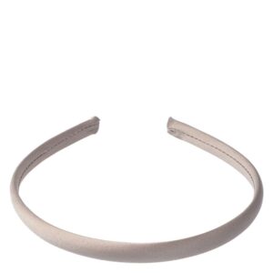 DARK Satin Hair Band Thin Taupe