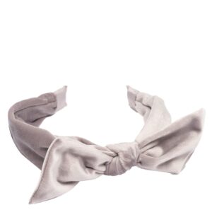 DARK Velvet Hair Band With Bow Pale Rose