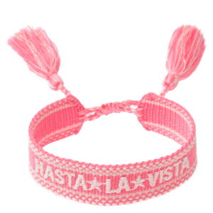 DARK Woven Friendship Bracelet "Hasta La Vista" Geranium Pink