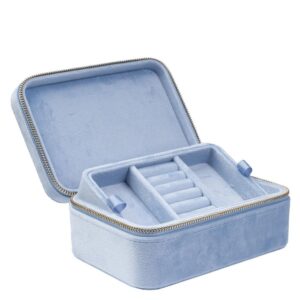 DARK Velvet Jewellery Box Light Blue