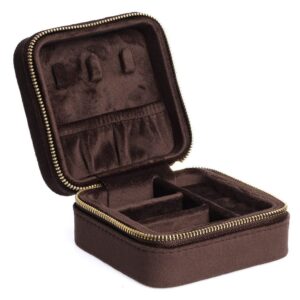 DARK Velvet Jewellery Box Mini Chocolate Brown