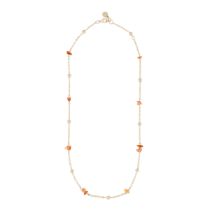 Snö Of Sweden Capri Chain Necklace Gold/Orange 45cm