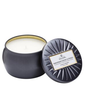 Voluspa Decorative Tin Candle Makassar Ebony & Peach 127g