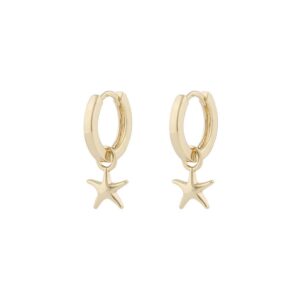 Snö Of Sweden Field Seastar Ring Earring Plain Gold